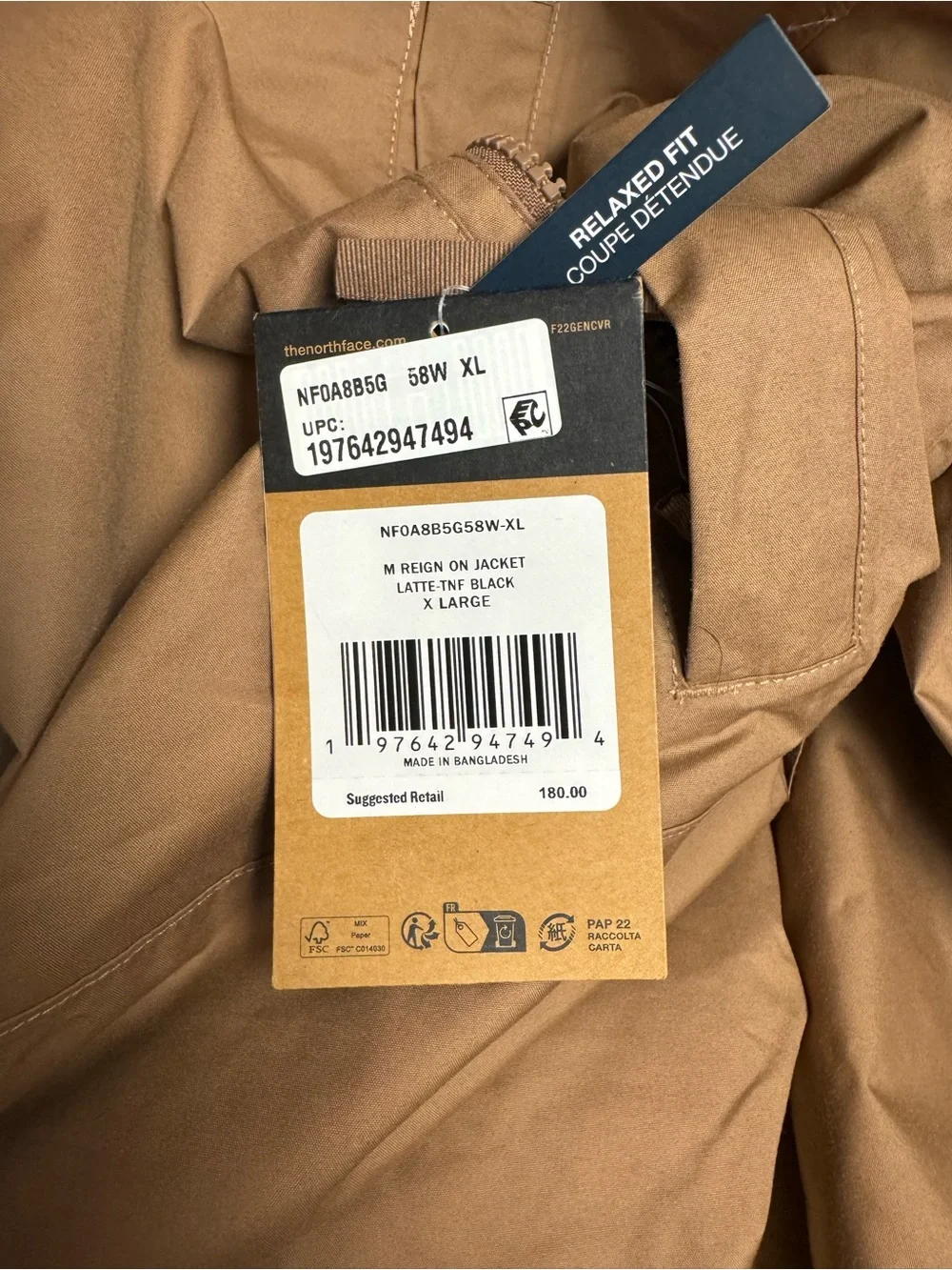 The North Face Men’s Reign On Waterproof Jacket in Latte